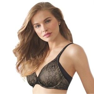 NWT Bali One Smooth U Side Smoothing Underwire Women’s 40C Bra Black Lace DF6548